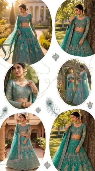 Mesmerizing Sky Blue Butterfly Net Coding Sequins Lehenga at Wholesale Rate Bridal Lehenga Choli