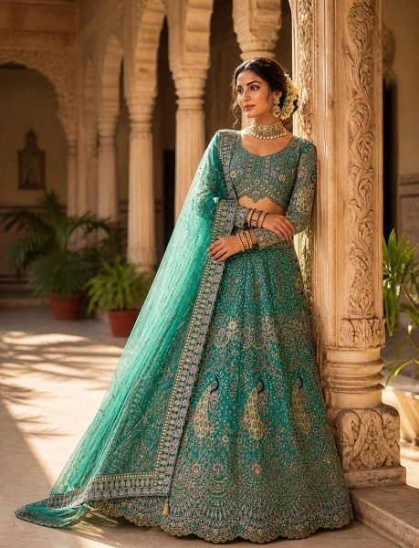 Mesmerizing Sky Blue Butterfly Net Coding Sequins Lehenga at Wholesale Rate Bridal Lehenga Choli