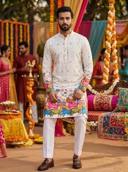 Mesmerizing White Comfortable Cotton Kurta for Everyday Ethnic Wear Kurta Pajama Wholesale