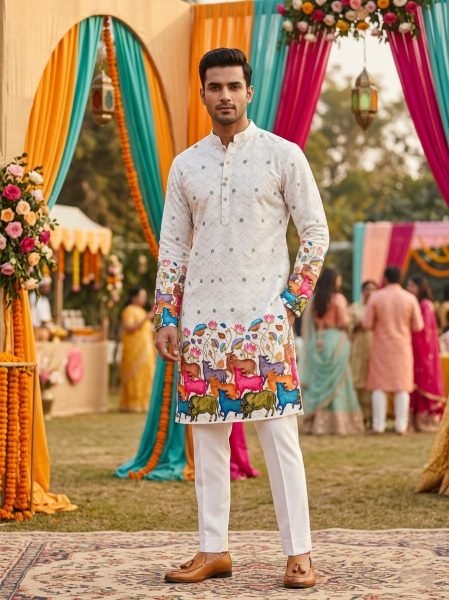 Mesmerizing White Comfortable Cotton Kurta for Everyday Ethnic Wear Kurta Pajama Wholesale