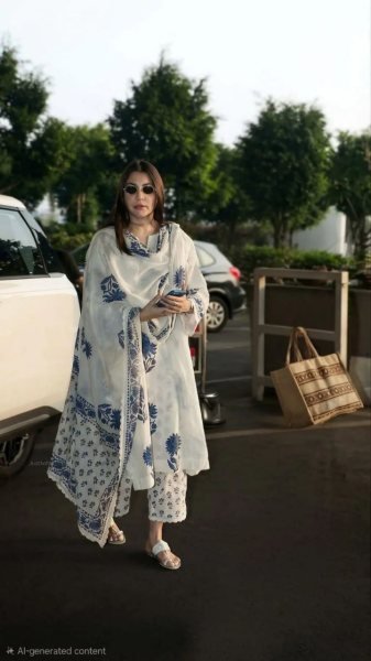 Mesmerizing White Jaipuri Cotton Kurta Pant Dupatta Set with Bracelet Combo Cotton Kurtis Wholesale