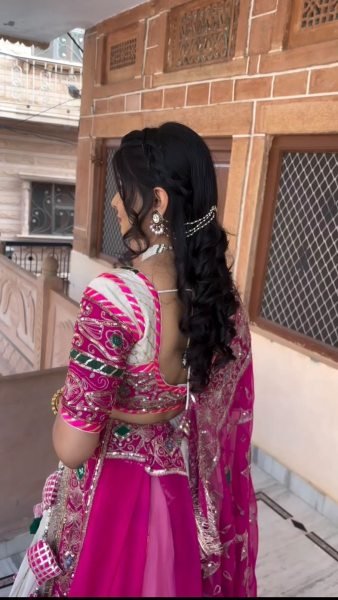 Mesmerizing White Pink Navratri Lehenga Choli with Embroidered Georgette Dupatta Navratri Lehnega Choli