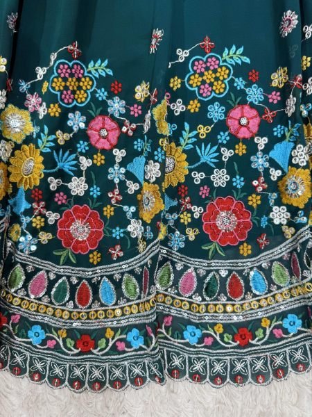 Midnight Bloom Designer Lehenga Heavy Thread & Sequence Work with Dupatta Set Designer Lehenga Choli