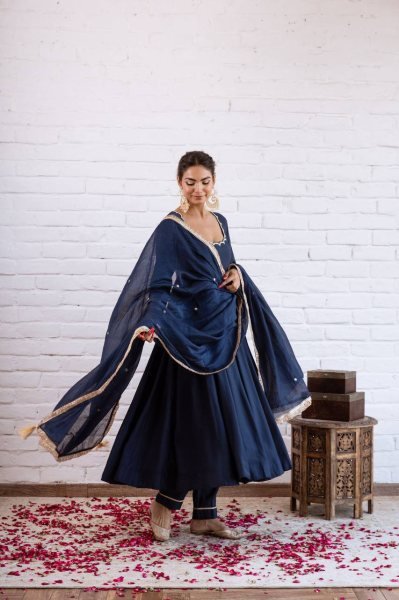 Minimal Ethnic Wear  Anarkali With heavy micro cotton bottom And Dupatta  Ready To Wear Collection