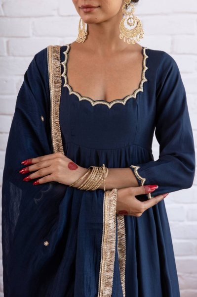 Minimal Ethnic Wear  Anarkali With heavy micro cotton bottom And Dupatta  Ready To Wear Collection