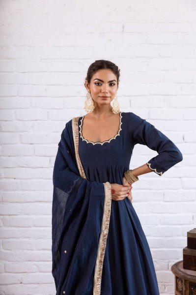 Minimal Ethnic Wear  Anarkali With heavy micro cotton bottom And Dupatta  Ready To Wear Collection