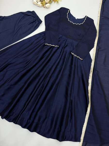 Minimal Ethnic Wear  Anarkali With heavy micro cotton bottom And Dupatta  Ready To Wear Collection