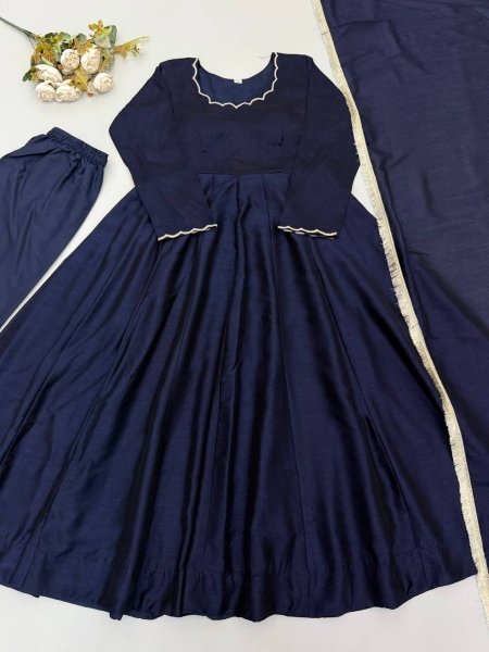 Minimal Ethnic Wear  Anarkali With heavy micro cotton bottom And Dupatta  Ready To Wear Collection
