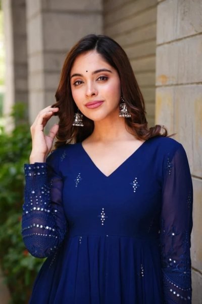 Minimalist Blue Faux Georgette Embroidered Suit Set with Dupatta for Party Wear Ready To Wear Collection