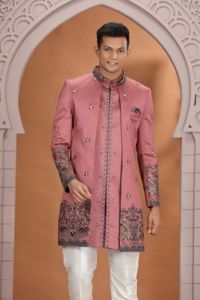 Minimalist Hot Pink Designer Art Silk Suit Collection with Computer Thread Work Kurta Pajama Wholesale