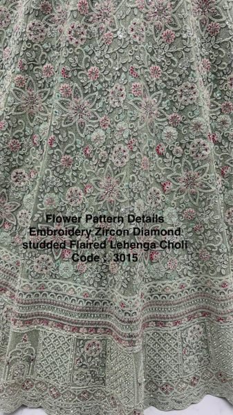 Minimalist Pista Bridal Lehenga with Multi Thread Embroidery for Reception Wear Bridal Lehenga Choli