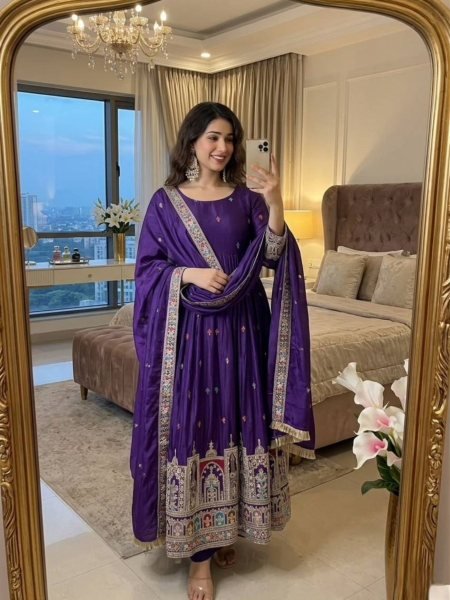 Minimalist Ready To Wear Gown Set with Coding Dori Work for Party Wear Collection Ready To Wear Suit