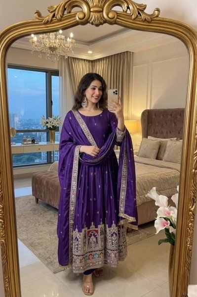 Minimalist Ready To Wear Gown Set with Coding Dori Work for Party Wear Collection Ready To Wear Collection