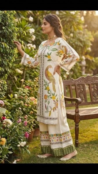 Minimalist White Casual Wear Poly Rayon Co Ord Set for Girls and Young Women Wear  Kurti With Bottom Wholesale