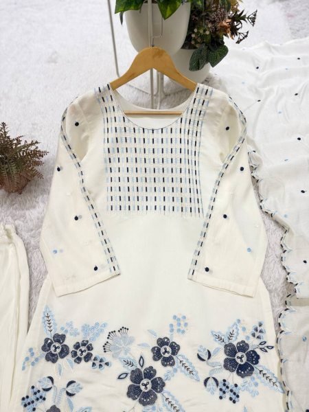 Minimalist White Designer Roman Top with Micro Inner and Embroidered Dupatta at Wholesale Rate Ready To Wear Collection
