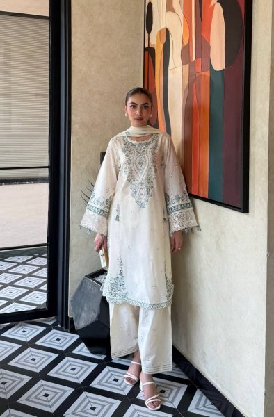 Minimalist White Satin Rayon Top Farshi Pajama Set With Sequence And Georgette Dupatta For Wholesale Collection Ready To Wear Collection