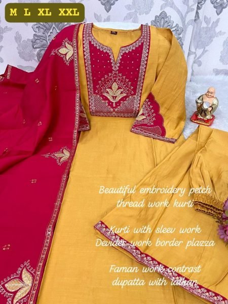Minimalist Yellow Straight Kurti Set with Embroidery Work for Women  Straight Cut Long Kurtis
