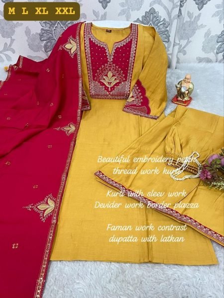 Minimalist Yellow Straight Kurti Set with Embroidery Work for Women  Straight Cut Long Kurtis