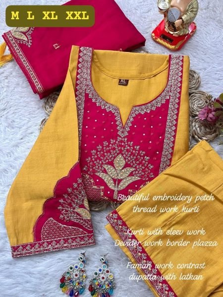 Minimalist Yellow Straight Kurti Set with Embroidery Work for Women  Straight Cut Long Kurtis