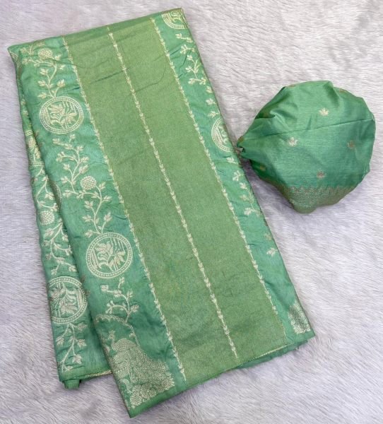 Mint Green Hand Dyed Crepe Khadi Cotton Silk Saree with Golden Zari at Wholesale Rate Printed Cotton Sarees Wholesale