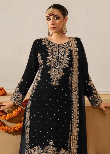 Modern Black Velvet Rivet Moti Embroidery Suit Set with Lace Dupatta at Manufacturer Rate for Festive Wear Ready To Wear Collection