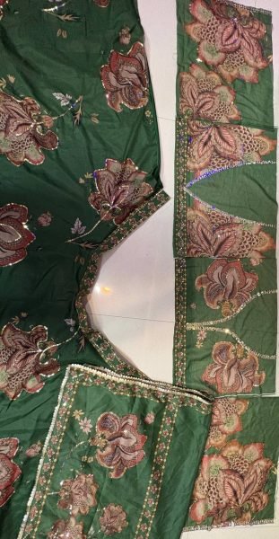 Modern Dark Green Star Georgette Lehenga with Digital Print and Sequin Work for Festival Designer Lehenga Choli