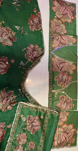 Modern Dark Green Star Georgette Lehenga with Digital Print and Sequin Work for Festival Designer Lehenga Choli