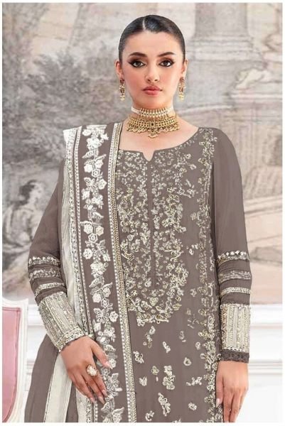 Modern Grey Designer Pakistani Salwar Suit With Dupatta For Party Wear Pakistani Suits Wholesale