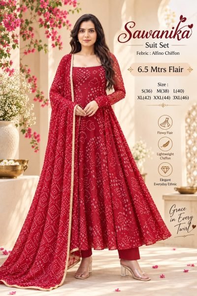 Modern Maroon Bandhani Print Alfino Chiffon Anarkali Suit with Palazzo for Diwali Wear Anarkali Kurtis 