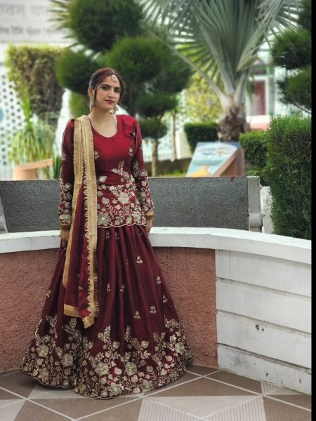 Modern Maroon Wholesale Designer Lehenga for Resellers at Bulk Rate Ready To Wear Collection