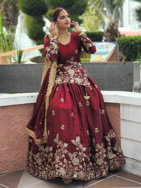 Modern Maroon Wholesale Designer Lehenga for Resellers at Bulk Rate Ready To Wear Collection