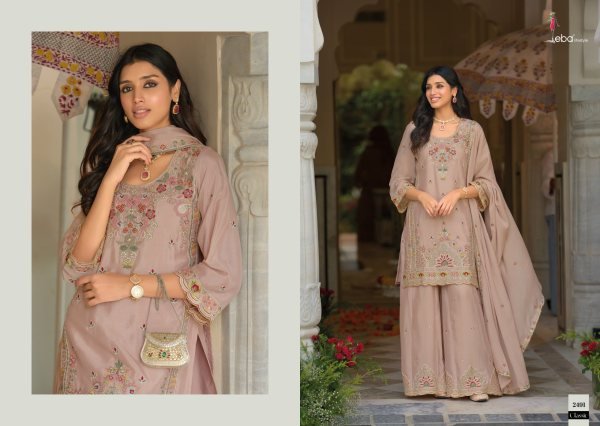 Modern Mauve Heavy Chinon Kurti Palazzo Set with Embroidered Dupatta For Wedding Designer Plazzo Salwar Suits Wholesale