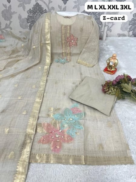 Modern Off White Festive Wear Embroidered Suit Set at Manufacturer Price  Straight Cut Long Kurtis