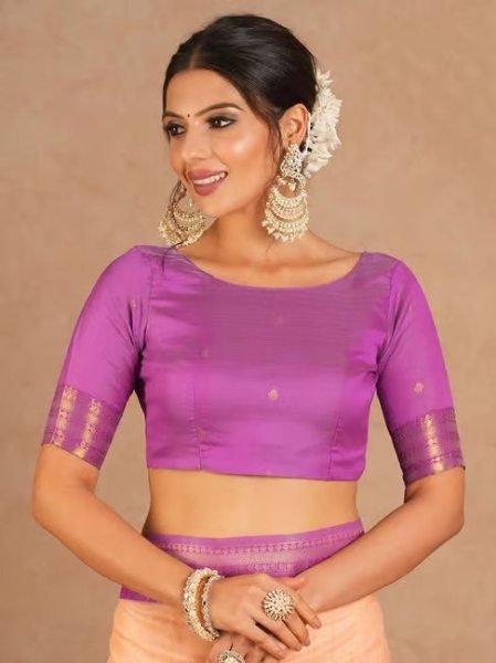 Modern Peach Banarasi Silk Saree with Matching Blouse Piece for Women Banarasi Saree Wholesale