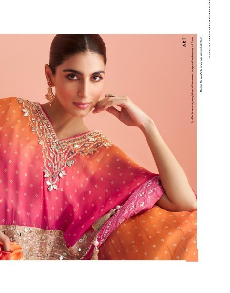 Modern Rani Pink Premium Pauncho Style Kaftan with Short and Sharara in Simar Silk Designer Plazzo Salwar Suits Wholesale