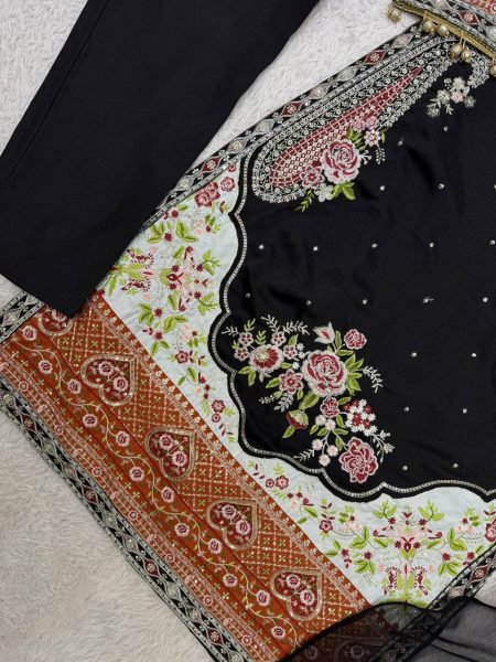 Modish Black Designer Pakistani Kurti Set with Sequin Embroidery and Pant at Manufacturer Rate Ready To Wear Collection
