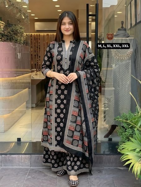 Modish Black Premium Cotton Anarkali Kurti with Embroidery Work on Neck at Wholesale Anarkali Kurtis 