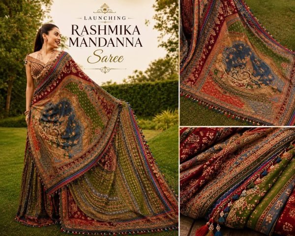 Modish Blue Ethnic Wear Position Print Saree with Matching Mirror Work Blouse For Bluk Order Silk Sarees Wholesale