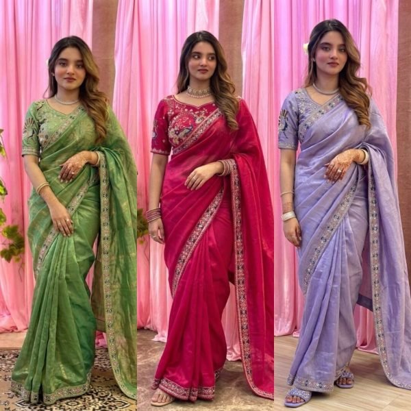 Modish Green Premium Fendy Satin Silk Saree at Manufacturer Rate Designer Wedding Sarees Wholesale