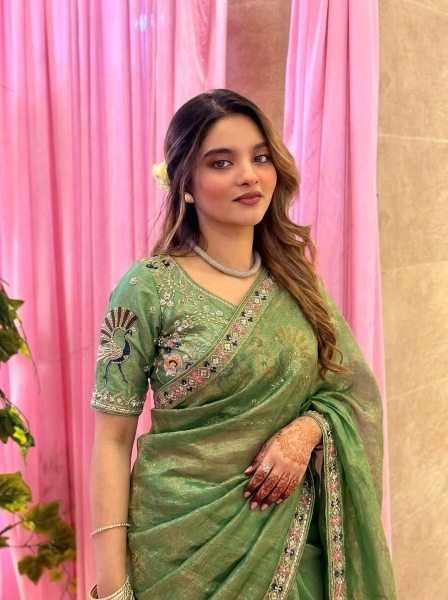 Modish Green Premium Fendy Satin Silk Saree at Manufacturer Rate Designer Wedding Sarees Wholesale