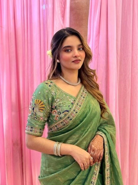 Modish Green Premium Fendy Satin Silk Saree at Manufacturer Rate Designer Wedding Sarees Wholesale