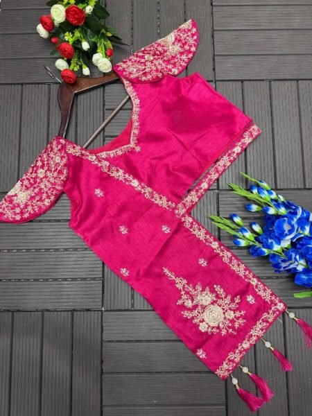Modish Pink Embroidery Work Lehenga Choli with Jacket for Women Designer Lehenga Choli