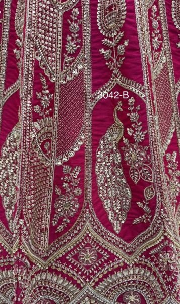 Modish Pink Wedding Slub Silk Lehenga Choli with Heavy Dori Embroidery and Handwork Bridal Lehenga Choli