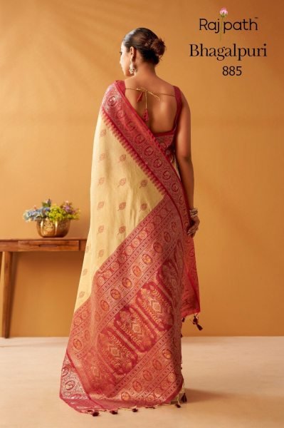 Modish Red Cream Modal Cotton Saree with Traditional Pochampally Border Weaving Printed Cotton Sarees Wholesale
