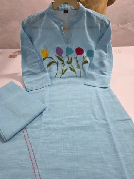 Modish Sky Blue New Arrival Cotton Slub Set for Women Summer Collection CO ORD Sets