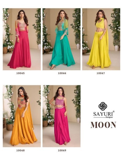 Moon Sayuri Indo Western Dress Latest Designer Festive Set Designer Plazzo Salwar Suits Wholesale