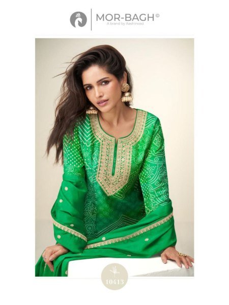 Mor Bagh Kimaya Chinon Silk Suits by Aashirwad Ready to Wear for Export Salwar Kameez