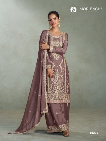 Mor Bagh Mira Chinon Silk Sharara Suit by Aashirwad Readymade Indian Wear for Export Buyers Salwar Kameez