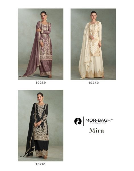 Mor Bagh Mira Chinon Silk Sharara Suit by Aashirwad Readymade Indian Wear for Export Buyers Designer Plazzo Salwar Suits Wholesale