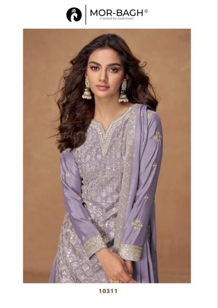 Mor Bagh Rushika Chinon Silk Suit Aashirwad Wholesale Collection Designer Plazzo Salwar Suits Wholesale